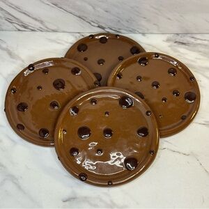 Chocolate Chip Cookie Coaster Set - Brown - Set of 4